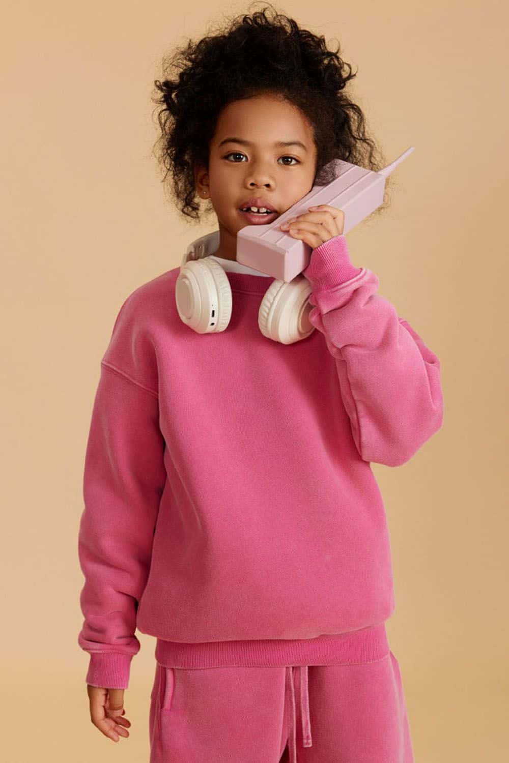 Kids' Heavyweight Washed Fleece-Lined Crew Neck Sweatshirt