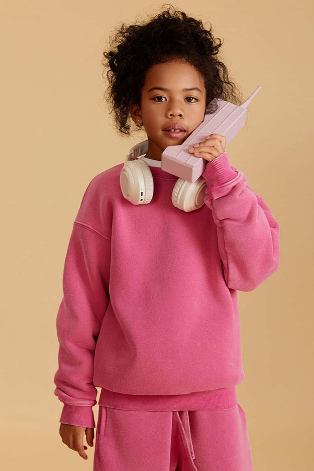 Kids' Heavyweight Washed Fleece-Lined Crew Neck Sweatshirt
