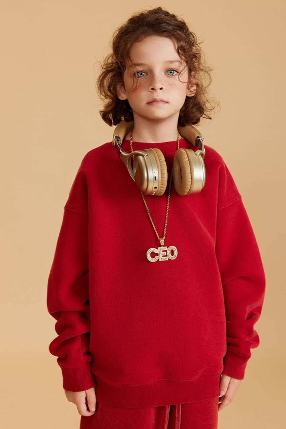 Kids' Heavyweight Washed Fleece-Lined Crew Neck Sweatshirt