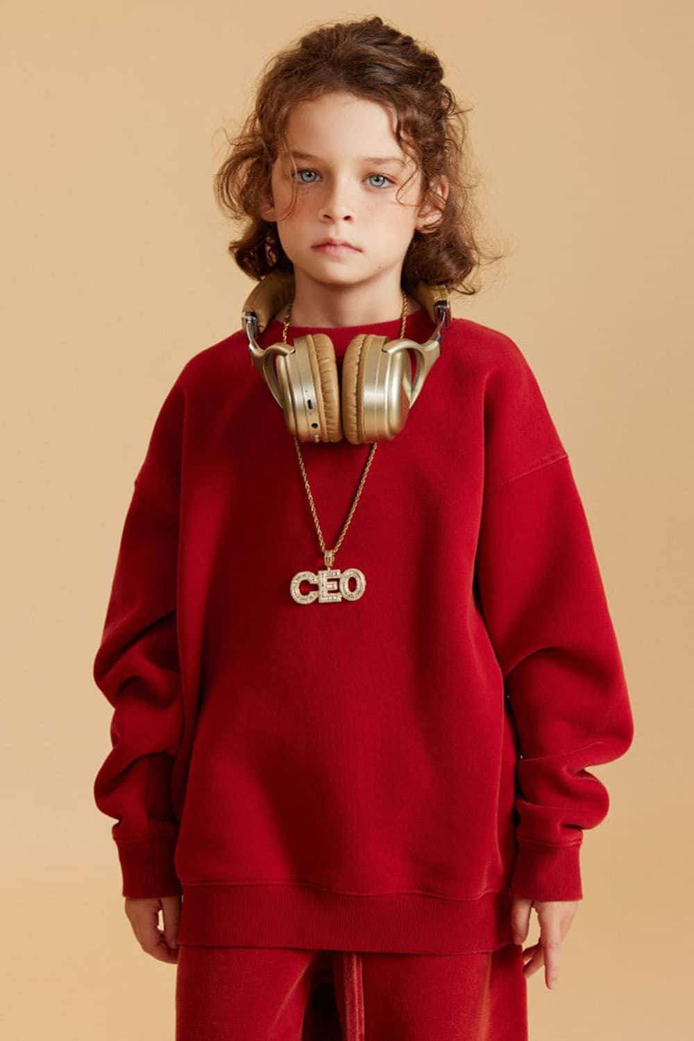 Kids' Heavyweight Washed Fleece-Lined Crew Neck Sweatshirt