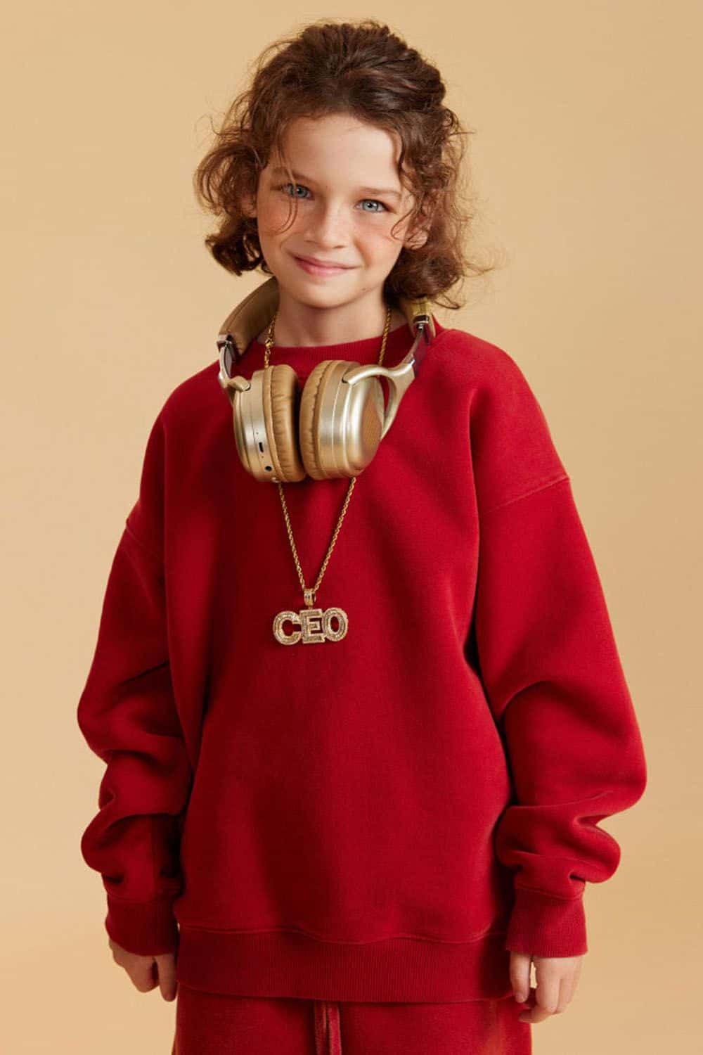 Kids' Heavyweight Washed Fleece-Lined Crew Neck Sweatshirt