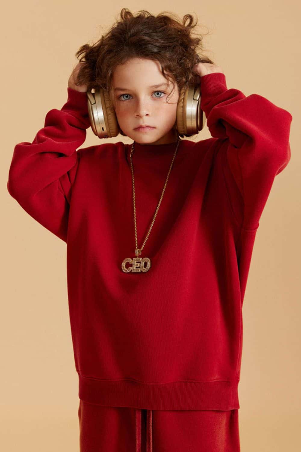 Kids' Heavyweight Washed Fleece-Lined Crew Neck Sweatshirt