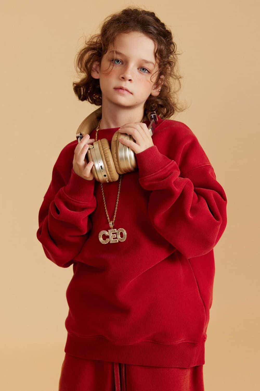 Kids' Heavyweight Washed Fleece-Lined Crew Neck Sweatshirt