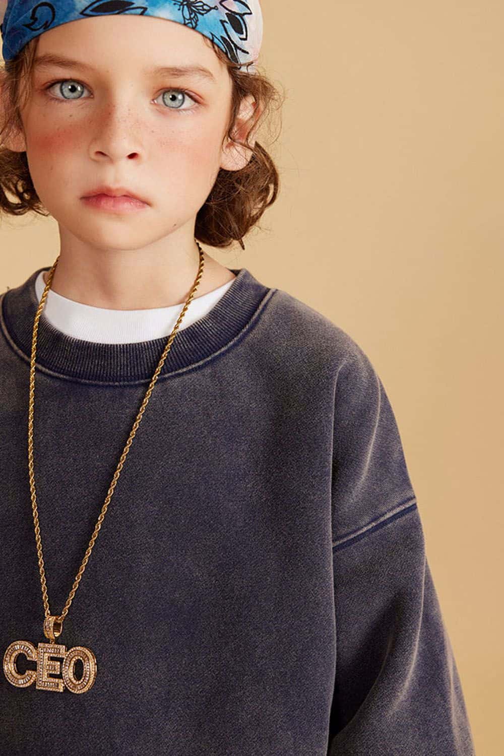 Kids' Heavyweight Washed Fleece-Lined Crew Neck Sweatshirt