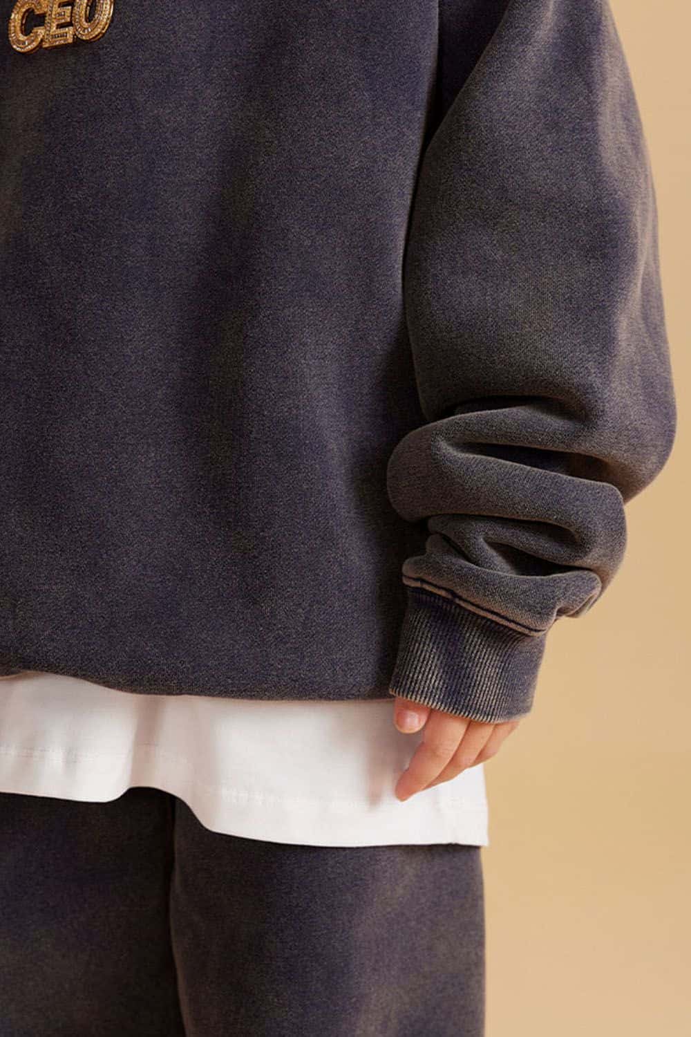 Kids' Heavyweight Washed Fleece-Lined Crew Neck Sweatshirt