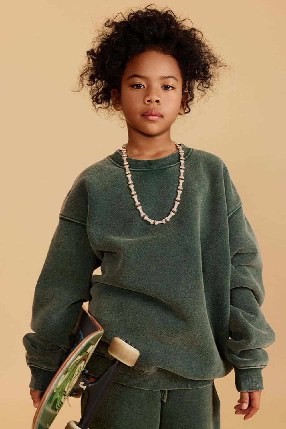 Kids' Heavyweight Washed Fleece-Lined Crew Neck Sweatshirt