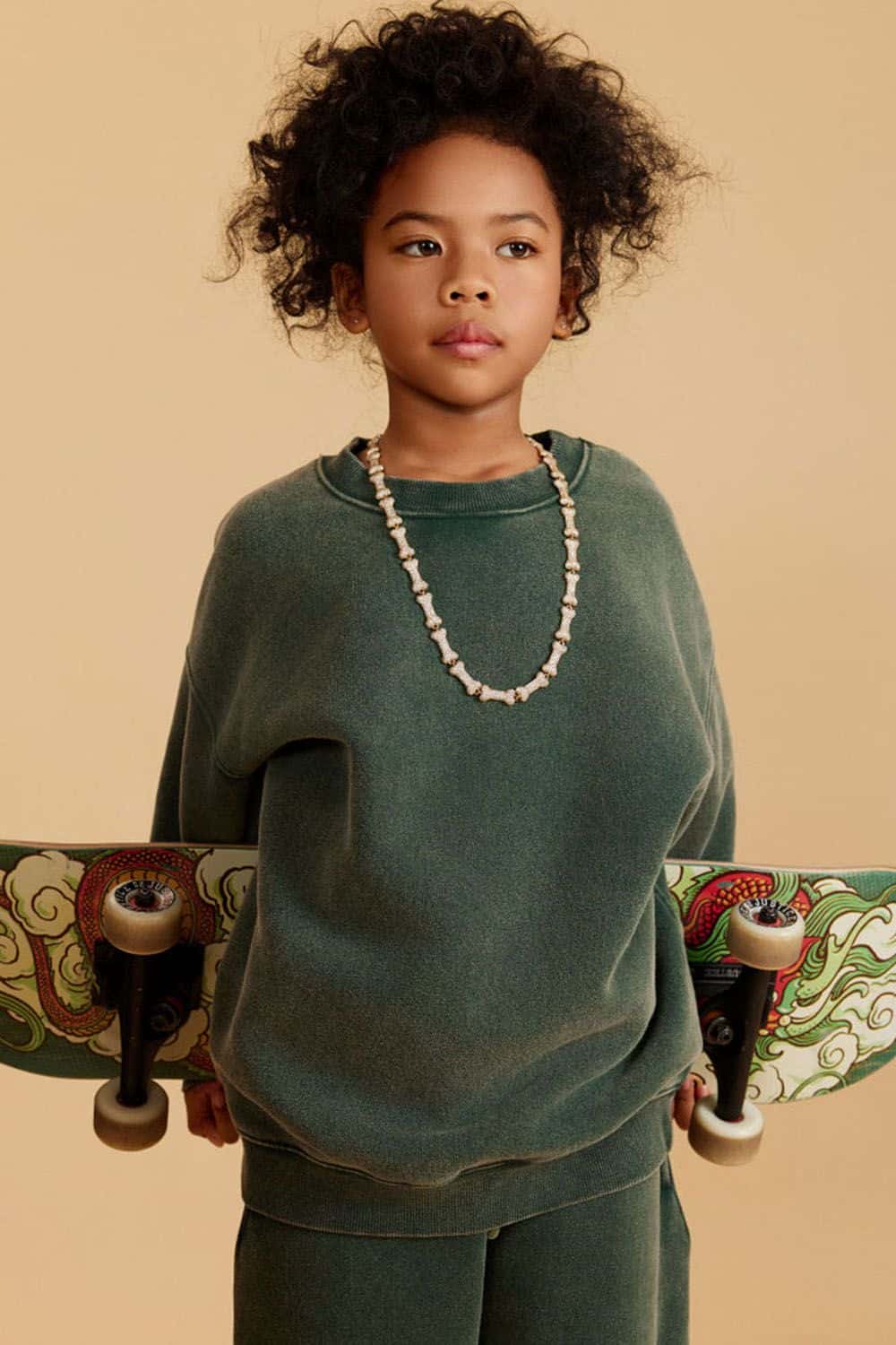 Kids' Heavyweight Washed Fleece-Lined Crew Neck Sweatshirt