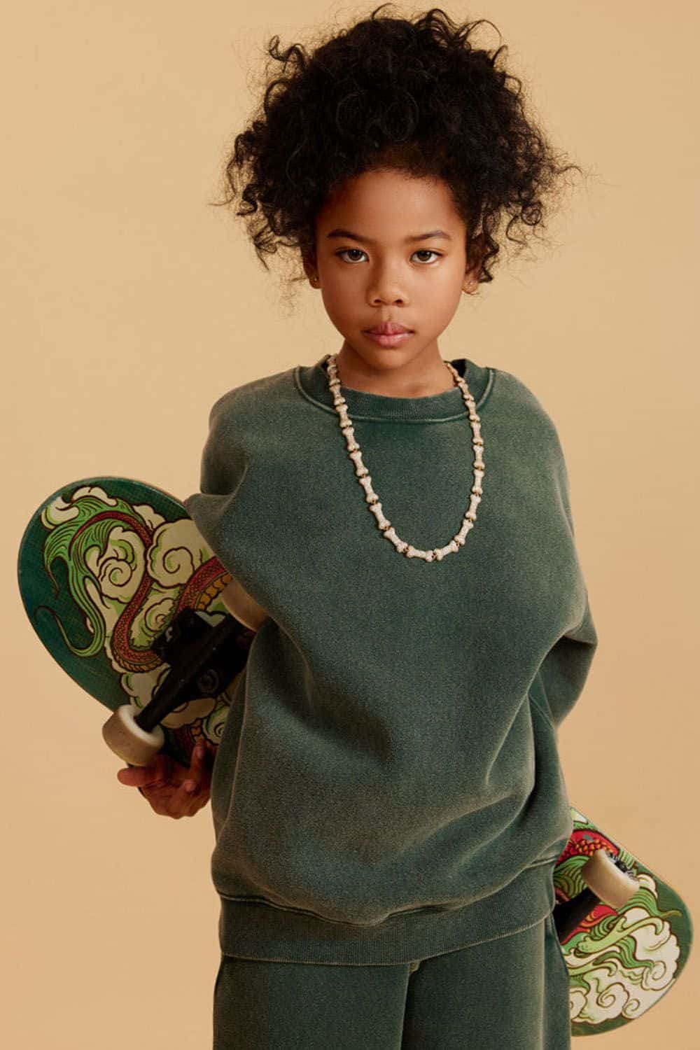 Kids' Heavyweight Washed Fleece-Lined Crew Neck Sweatshirt