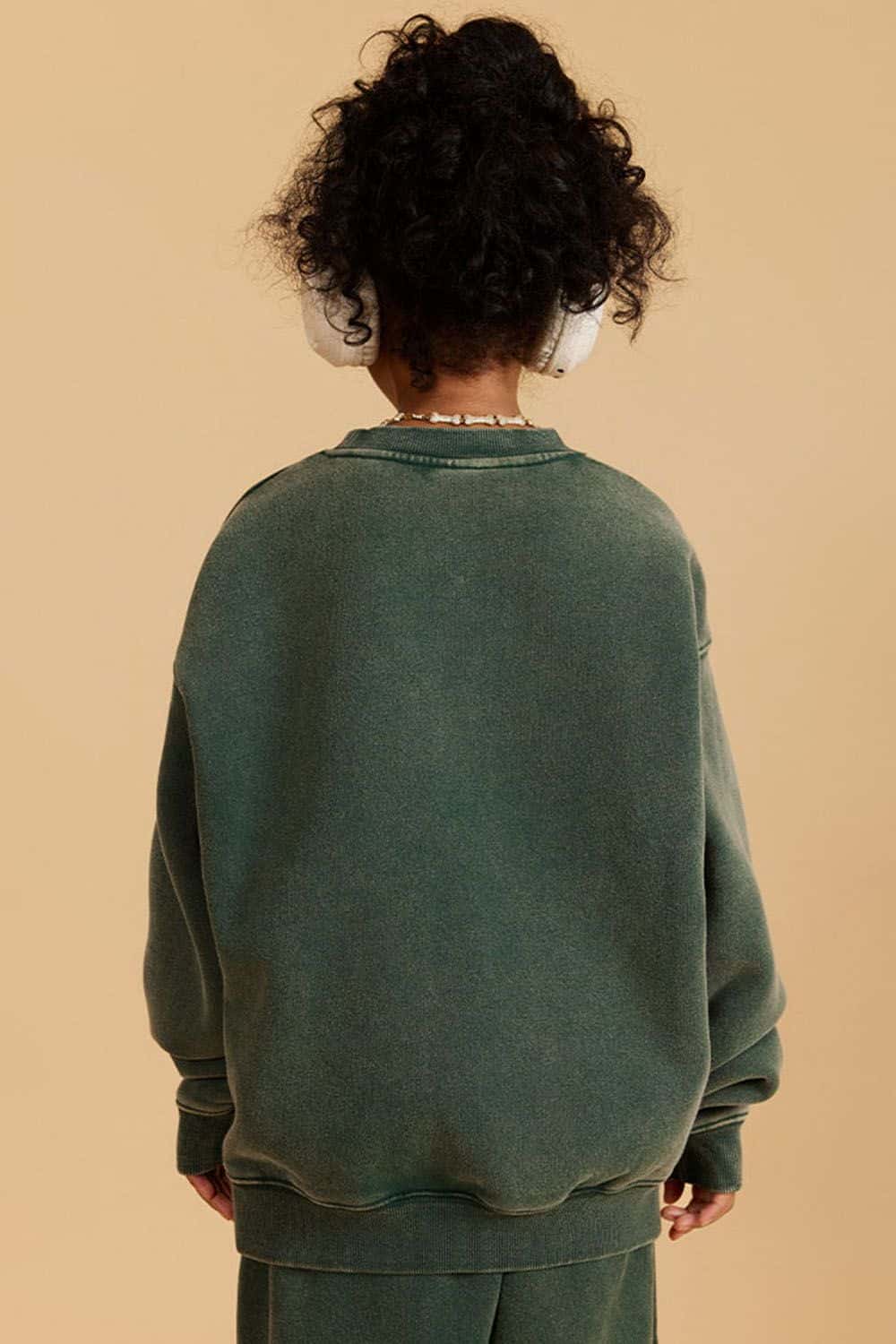 Kids' Heavyweight Washed Fleece-Lined Crew Neck Sweatshirt