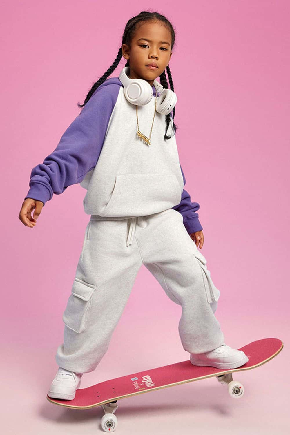 Kids' Color Block Fleece-Lined Hoodie