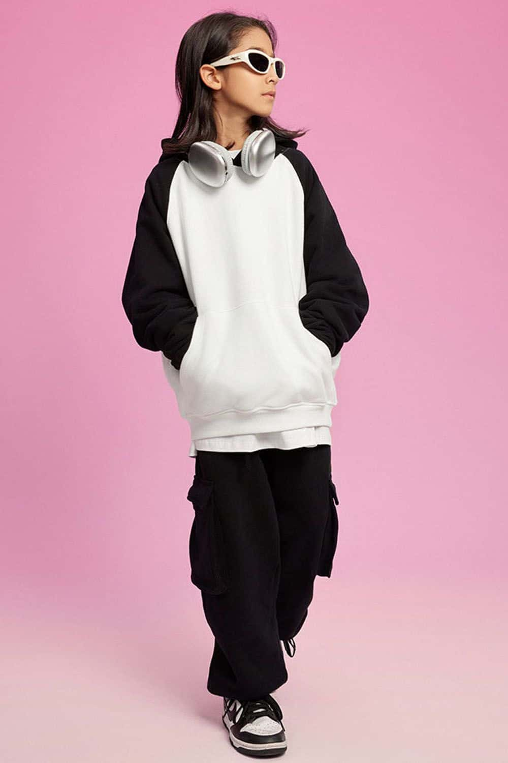 Kids' Color Block Fleece-Lined Hoodie