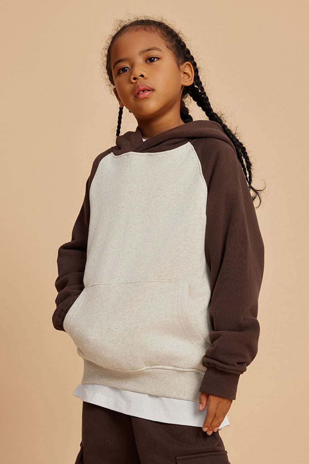 Kids' Color Block Fleece-Lined Hoodie