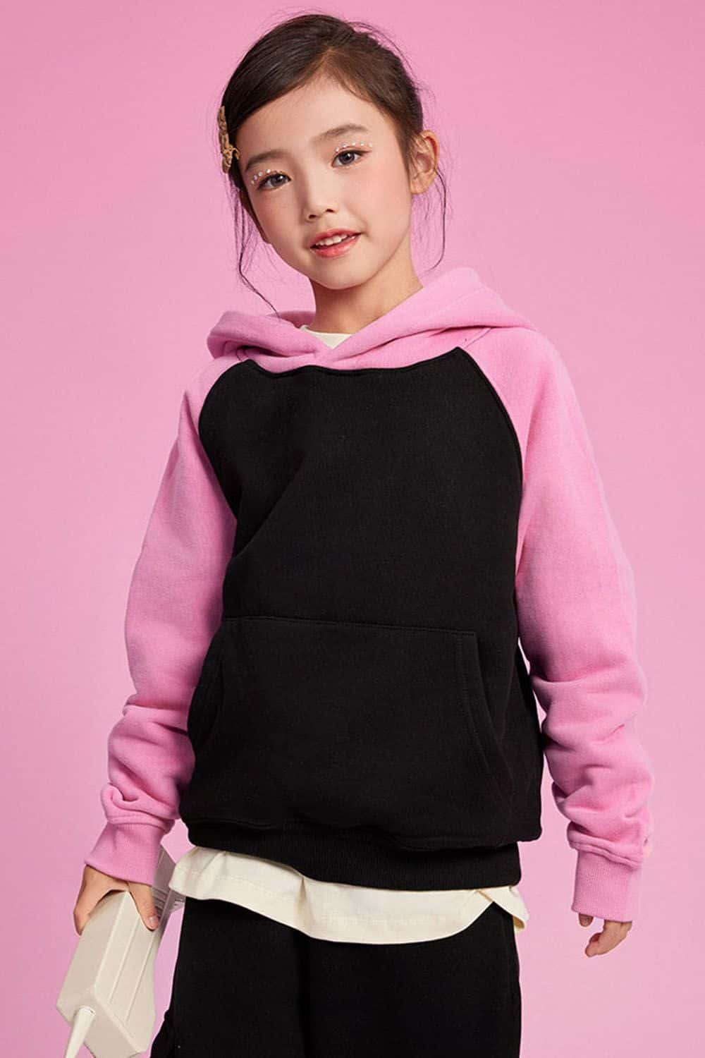 Kids' Color Block Fleece-Lined Hoodie