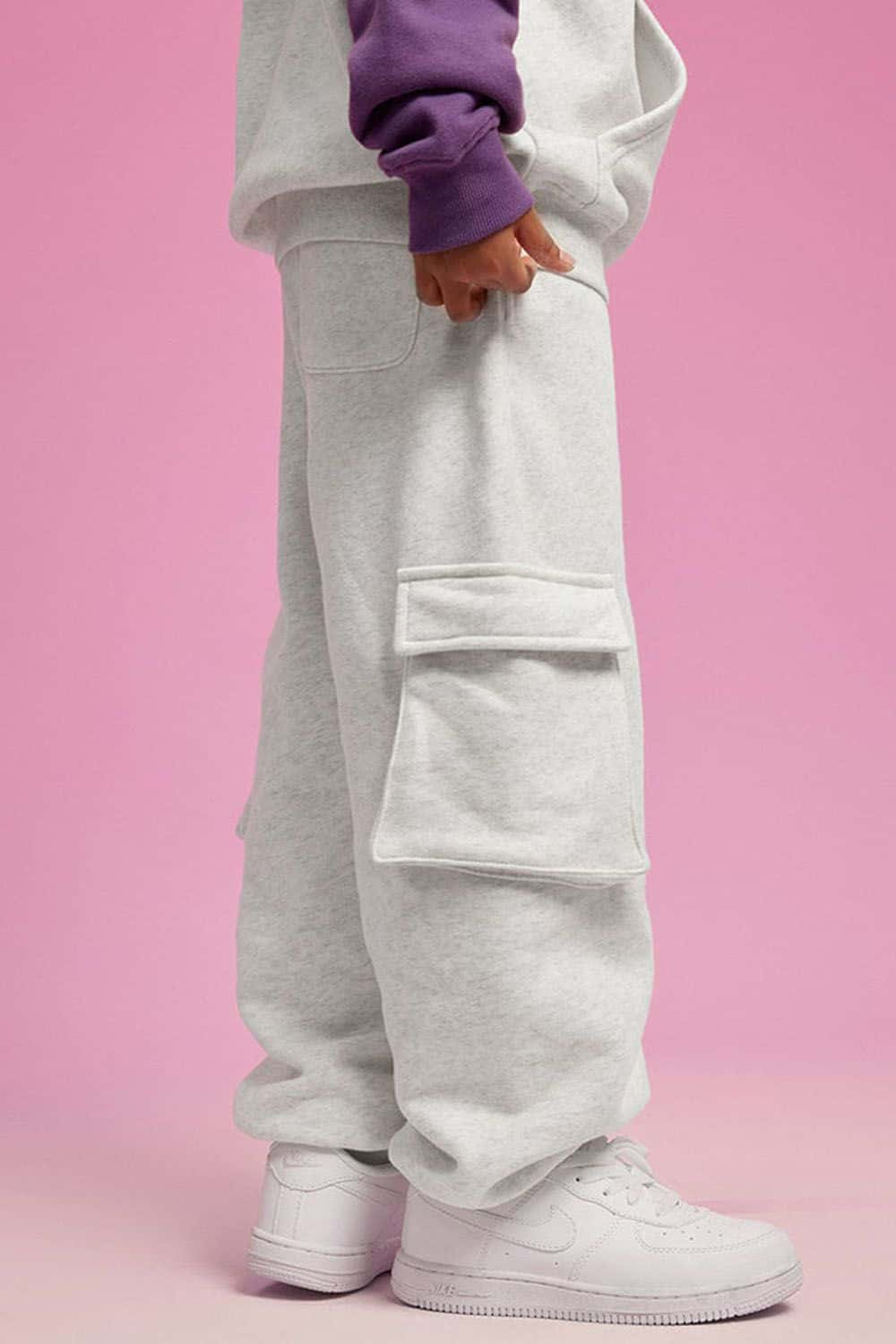 Kids' Thick Fleece-Lined Multi-Pocket Cargo Pants