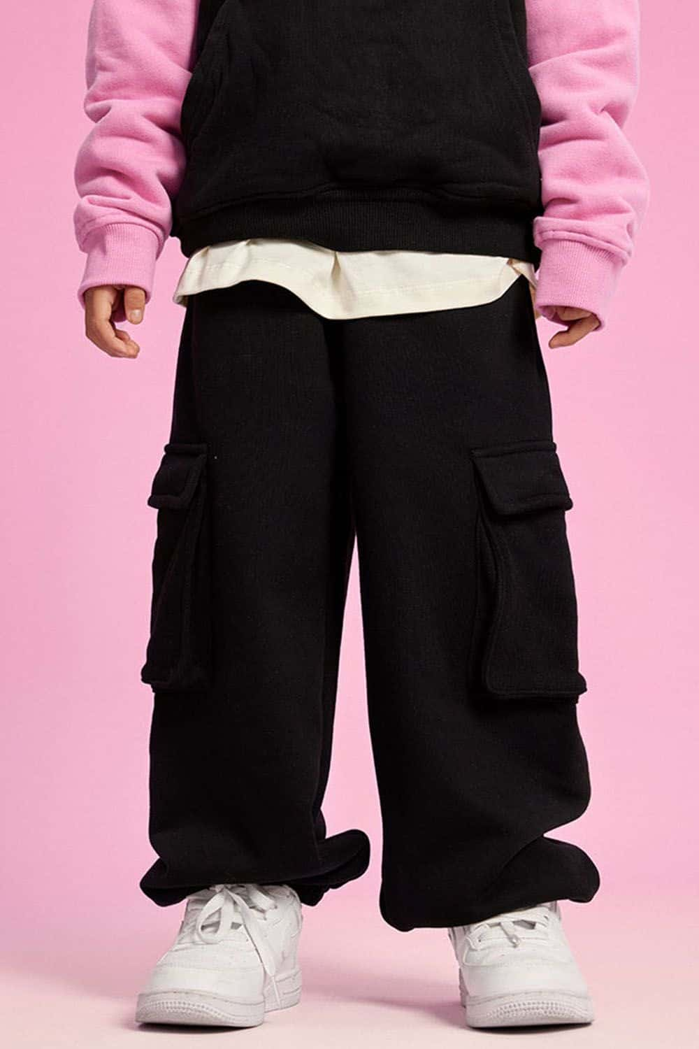 Kids' Thick Fleece-Lined Multi-Pocket Cargo Pants