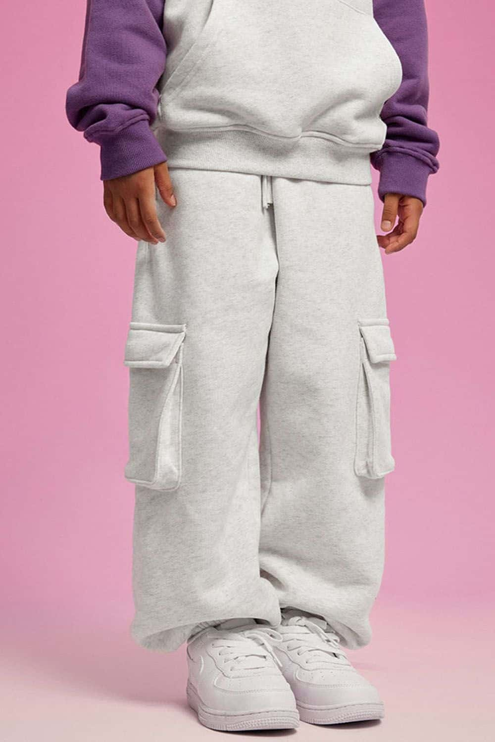 Kids' Thick Fleece-Lined Multi-Pocket Cargo Pants