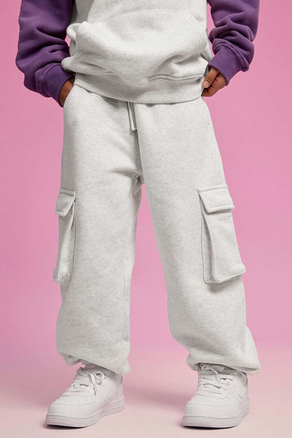 Kids' Thick Fleece-Lined Multi-Pocket Cargo Pants