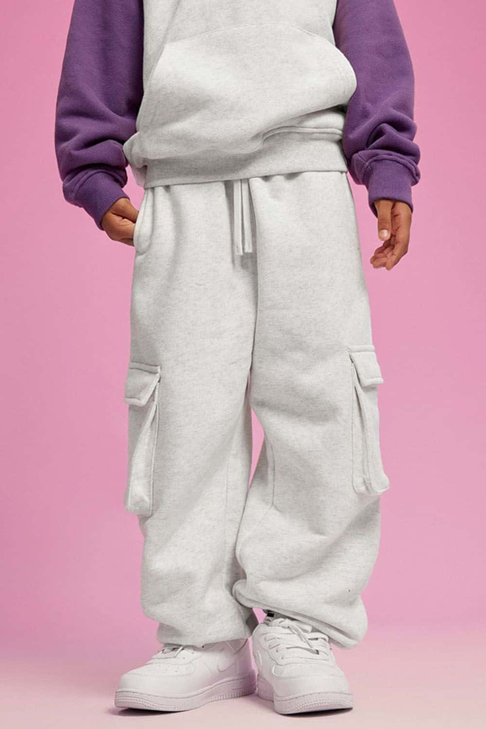 Kids' Thick Fleece-Lined Multi-Pocket Cargo Pants