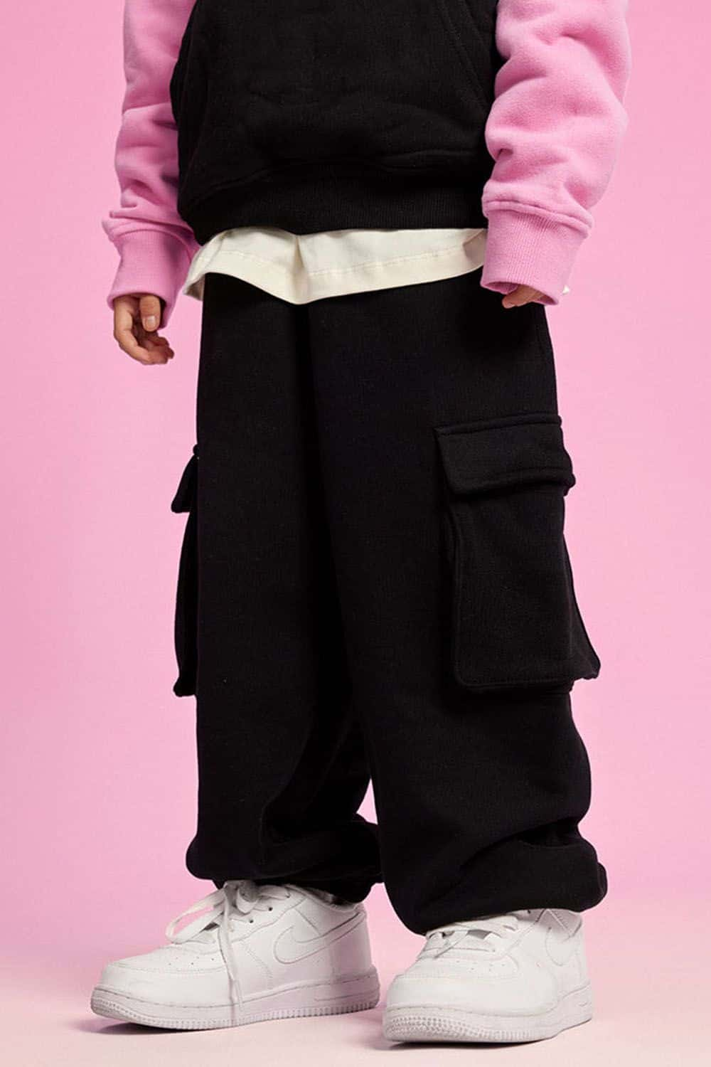 Kids' Thick Fleece-Lined Multi-Pocket Cargo Pants