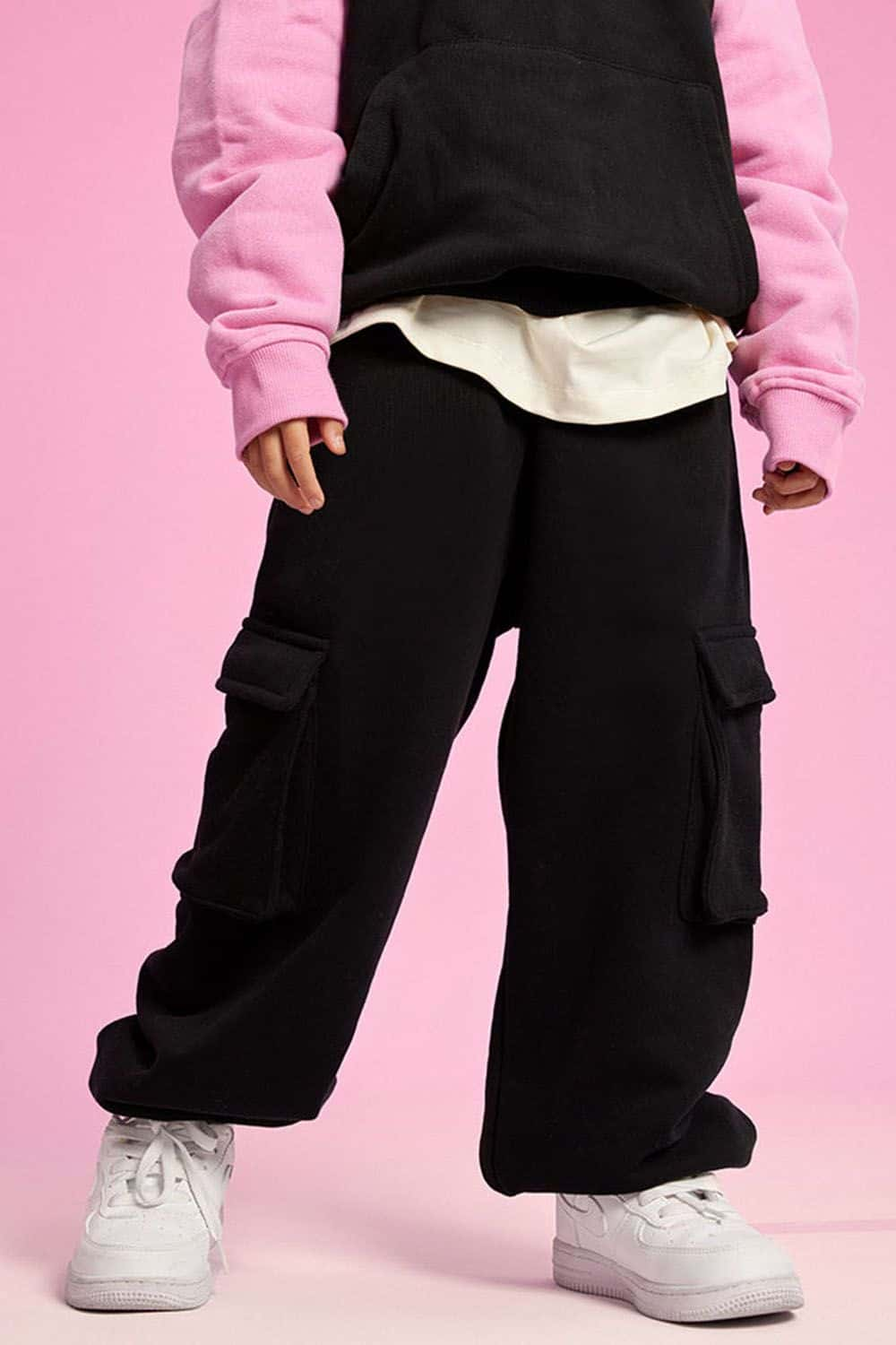 Kids' Thick Fleece-Lined Multi-Pocket Cargo Pants