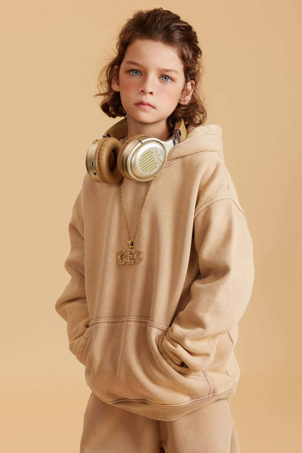 Kids' Casual Washed Fleece-Lined Hoodie