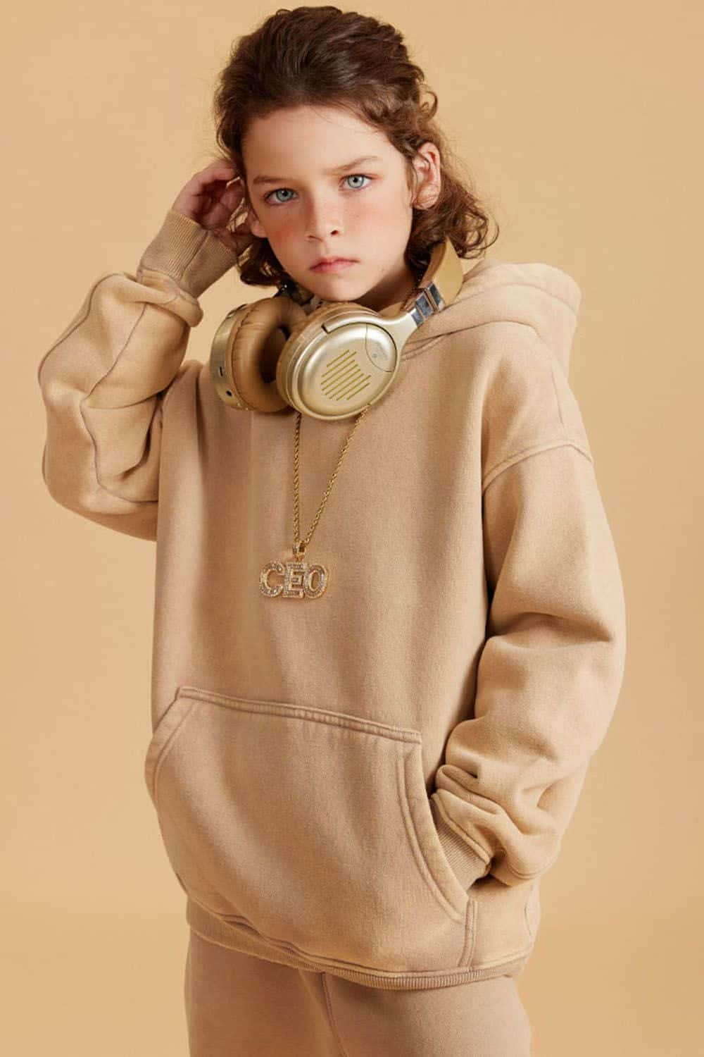 Kids' Casual Washed Fleece-Lined Hoodie