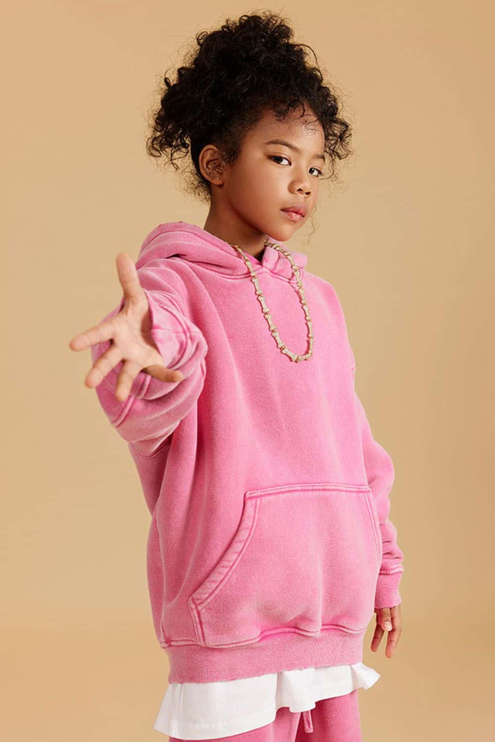 Kids' Casual Washed Fleece-Lined Hoodie