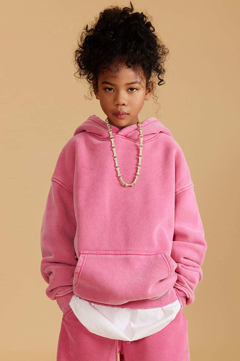 Kids' Casual Washed Fleece-Lined Hoodie