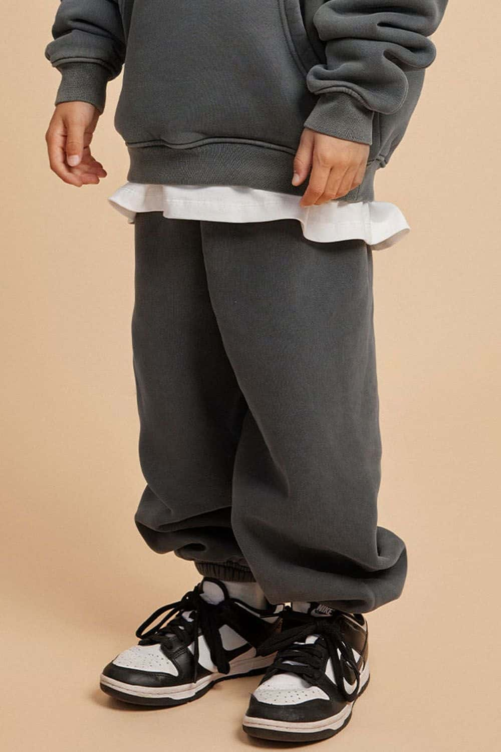 Kids' Washed Thick Fleece-Lined Hip-Hop Style Loose Pants