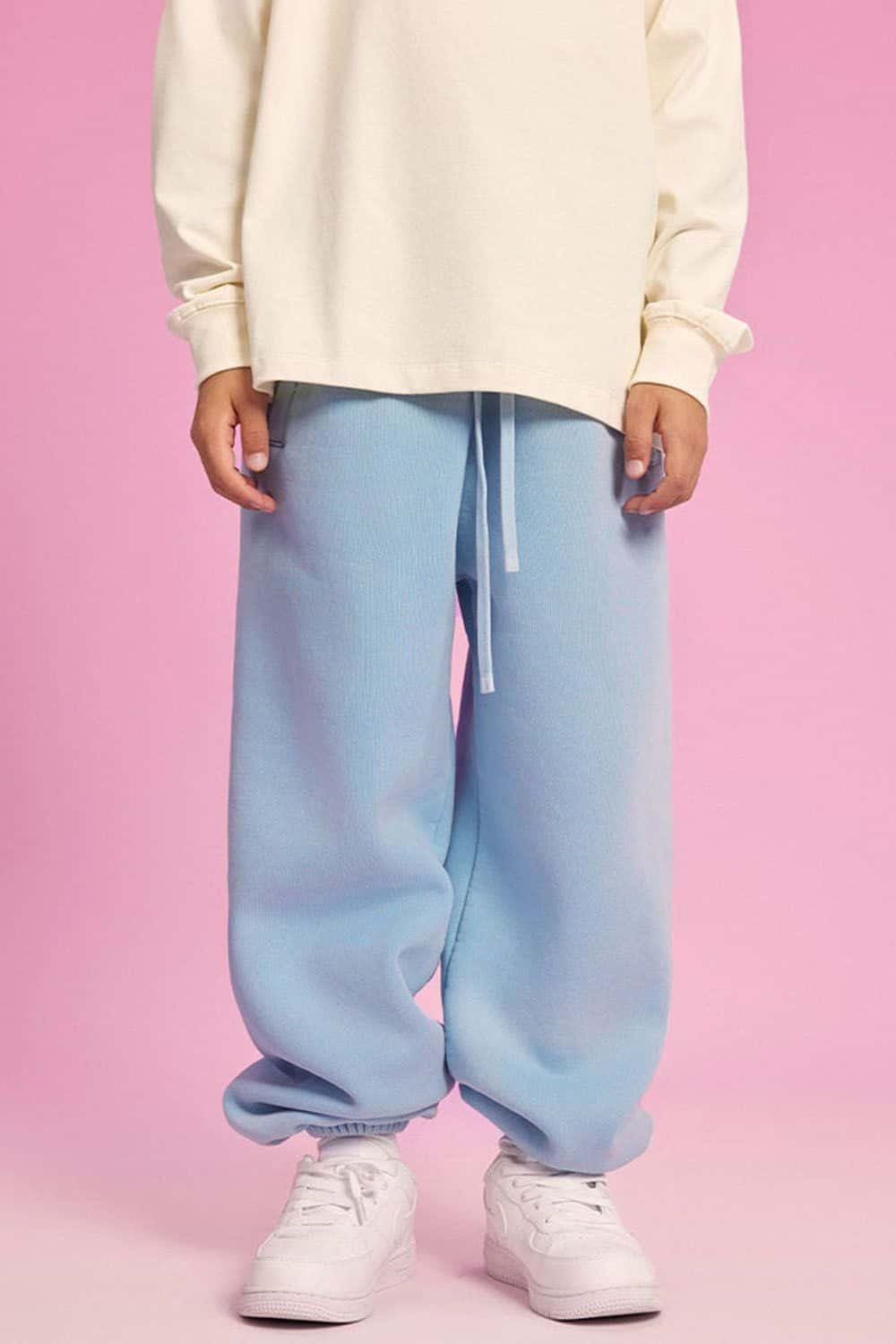 Kids' Washed Thick Fleece-Lined Hip-Hop Style Loose Pants