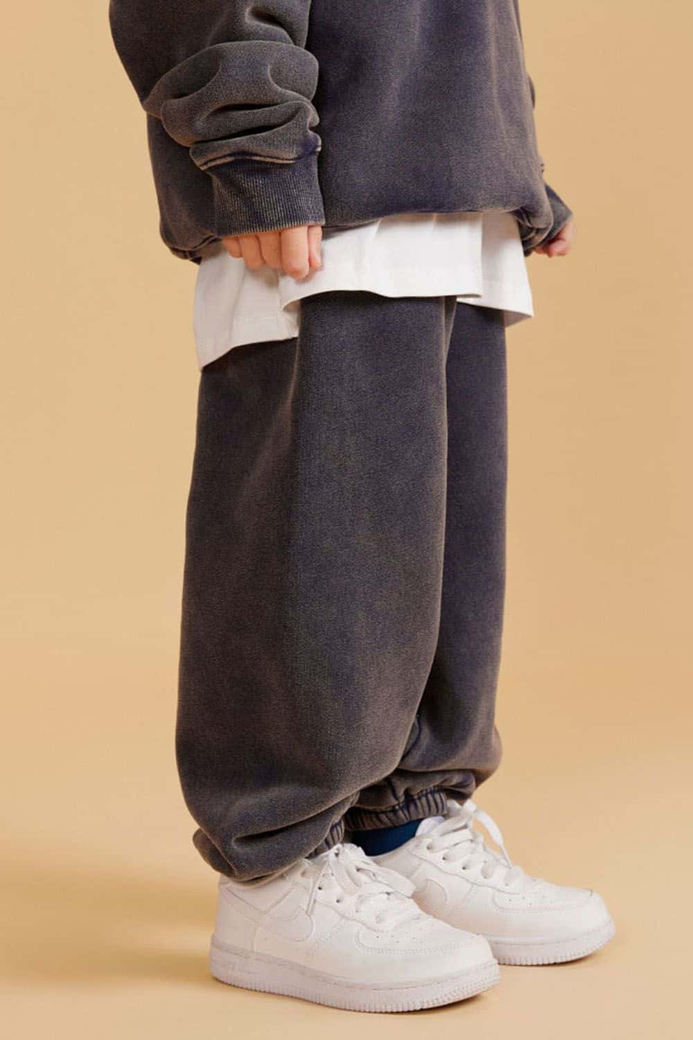 Boys' Washed Fleece-Lined Jogger Pants with Elastic Cuffs