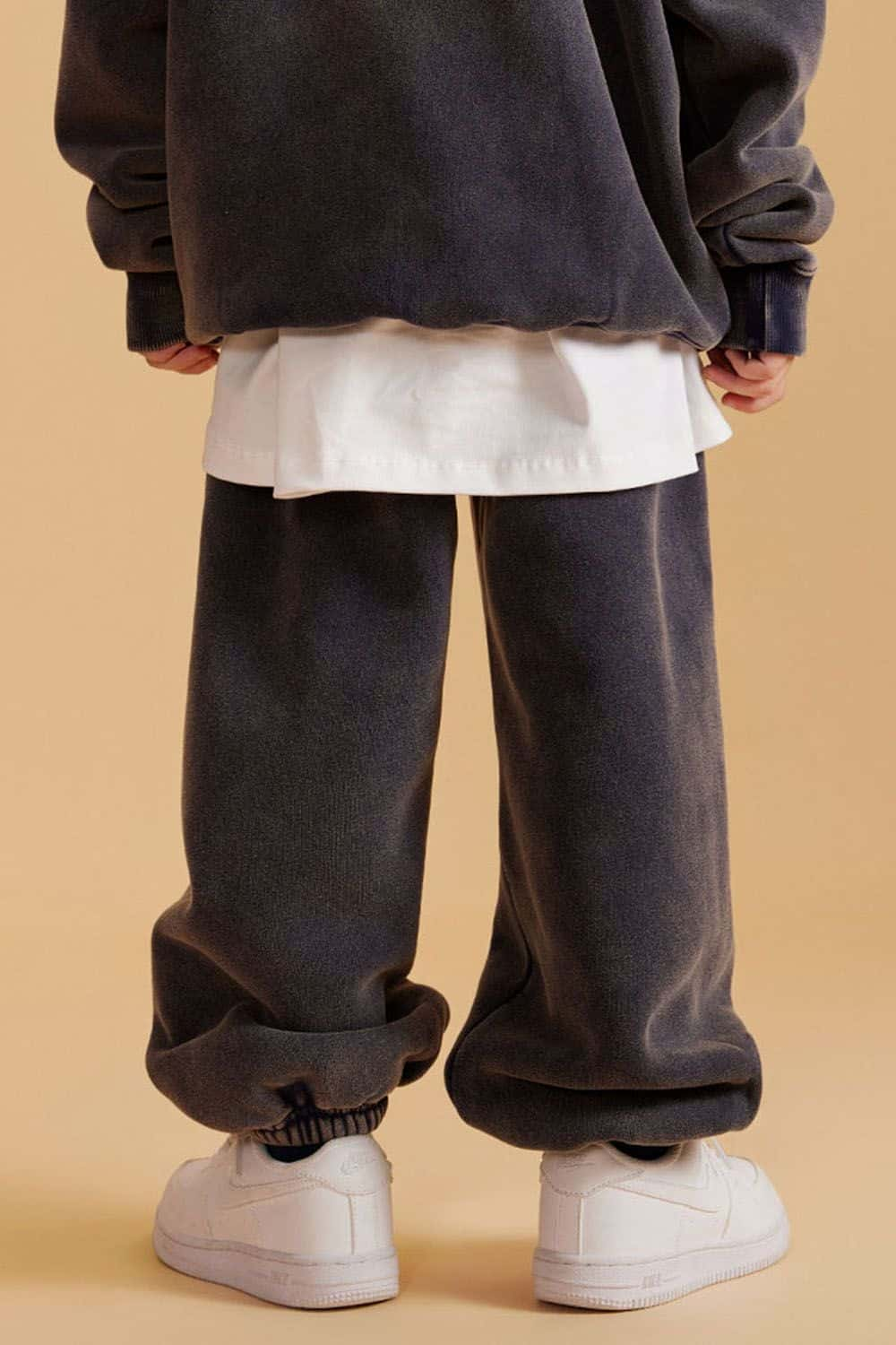 Boys' Washed Fleece-Lined Jogger Pants with Elastic Cuffs