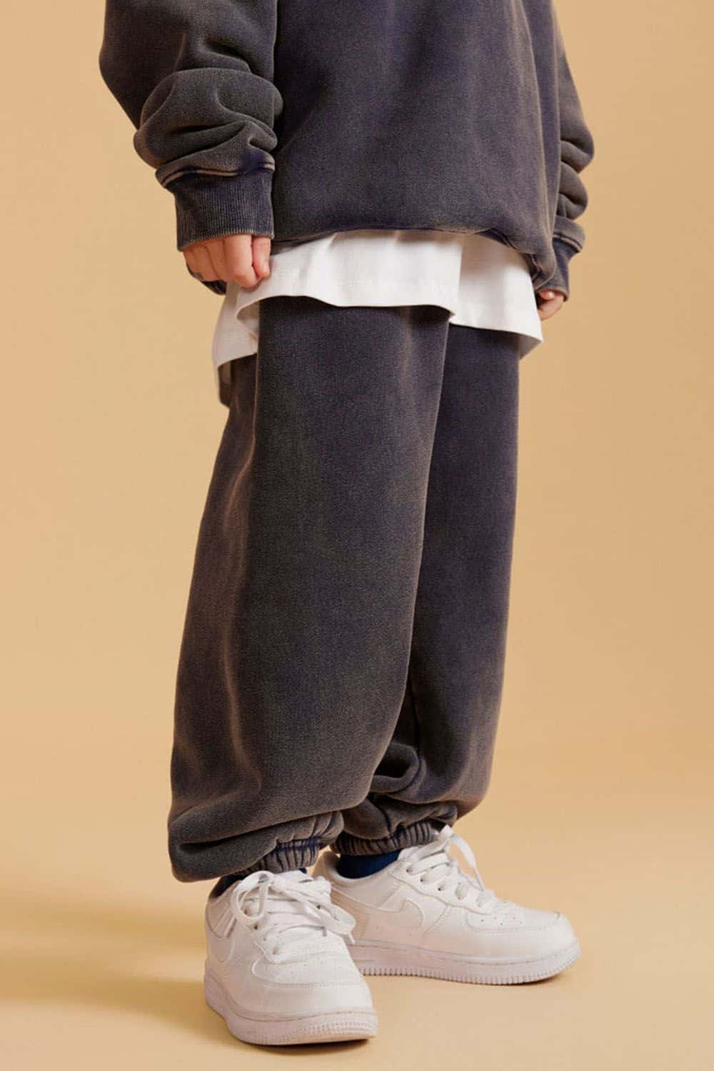 Boys' Washed Fleece-Lined Jogger Pants with Elastic Cuffs