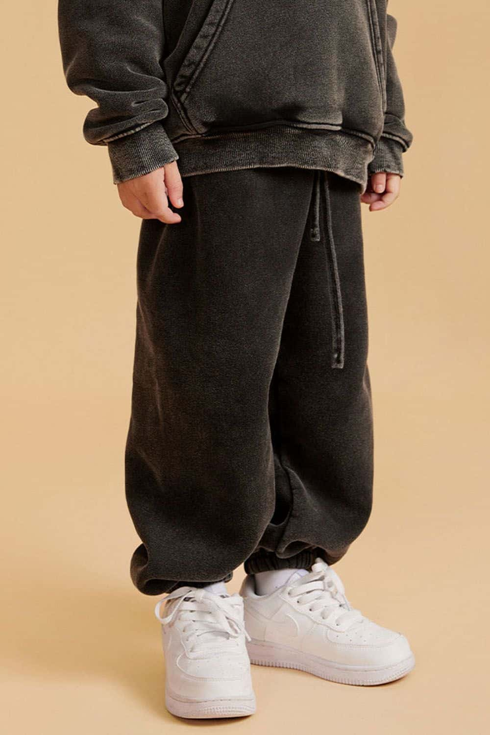 Boys' Washed Fleece-Lined Jogger Pants with Elastic Cuffs