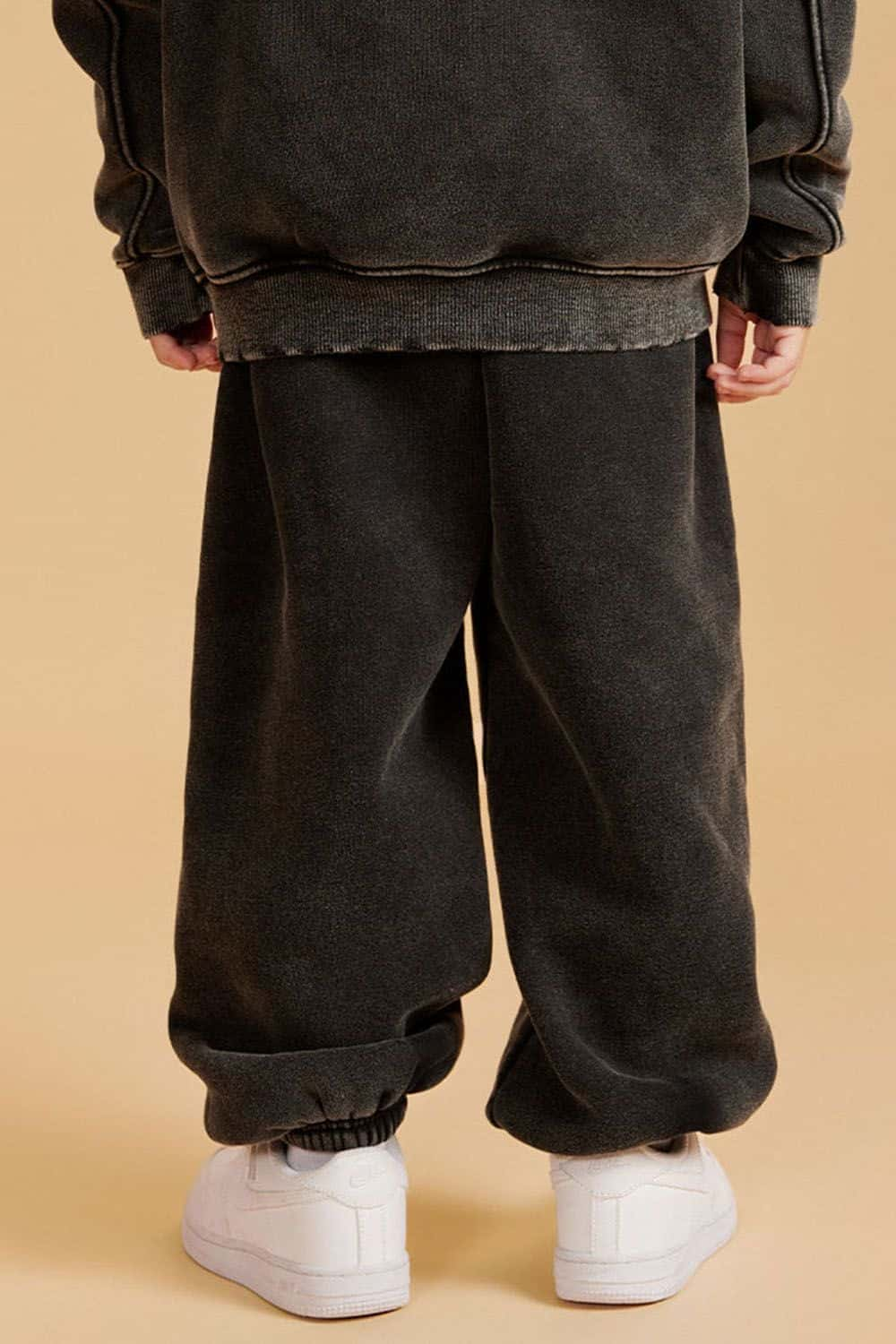 Boys' Washed Fleece-Lined Jogger Pants with Elastic Cuffs