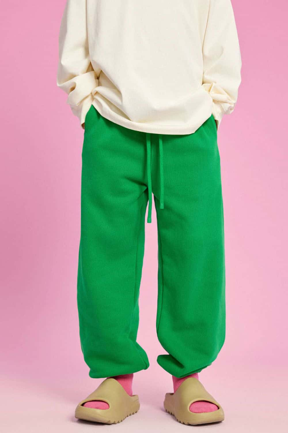 Kids' Warm Fleece-Lined Jogger Pants with Elastic Cuffs