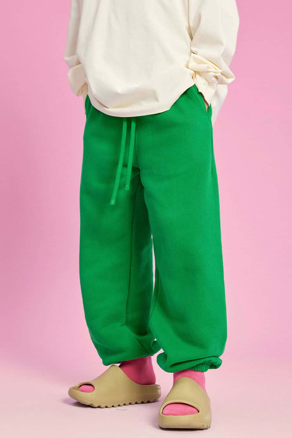 Kids' Warm Fleece-Lined Jogger Pants with Elastic Cuffs