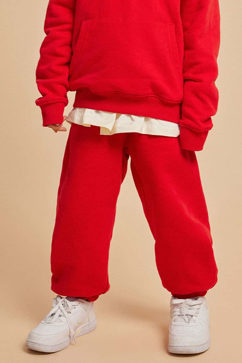 Kids' Warm Fleece-Lined Jogger Pants with Elastic Cuffs