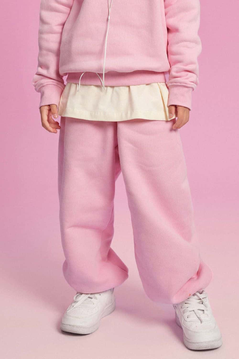 Kids' Warm Fleece-Lined Jogger Pants with Elastic Cuffs