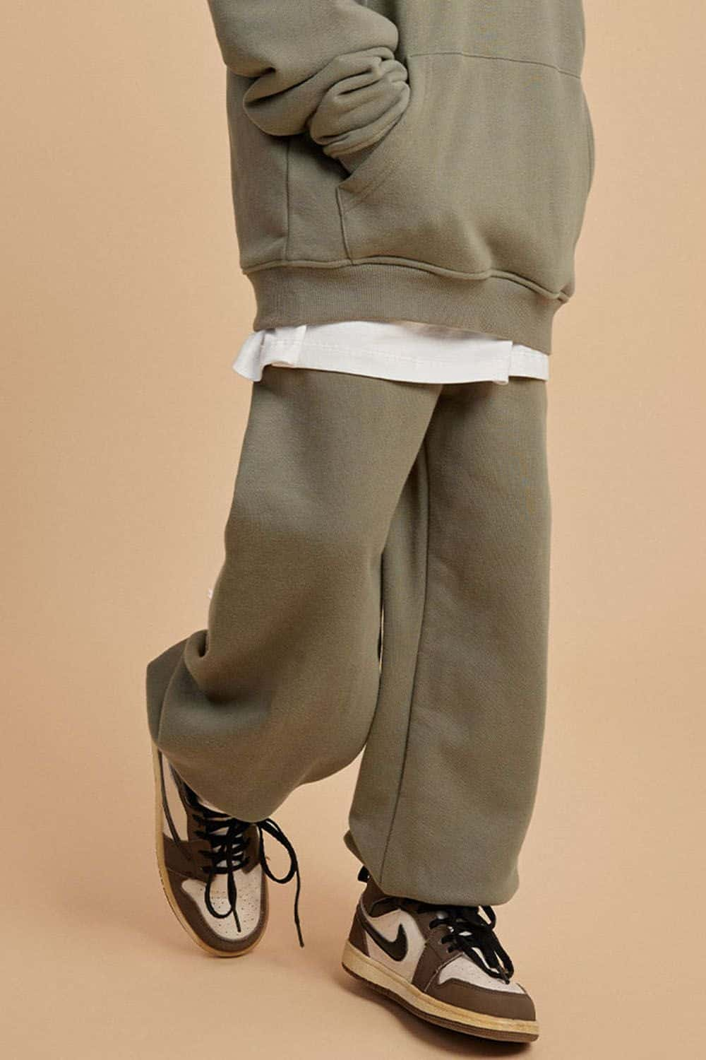 Kids' Warm Fleece-Lined Jogger Pants with Elastic Cuffs