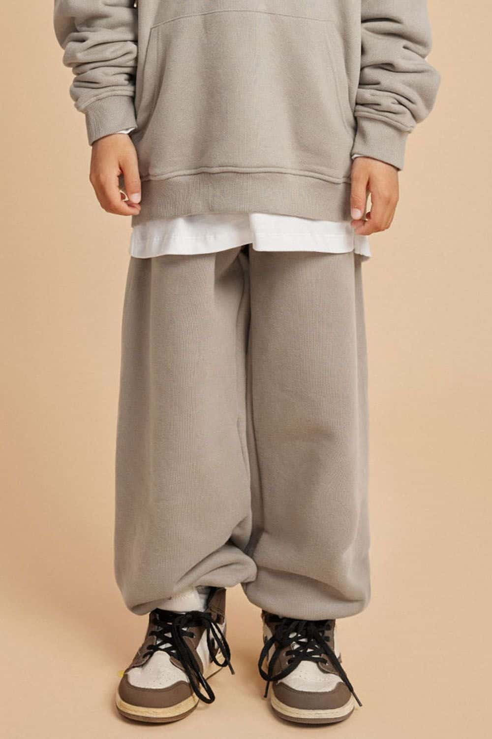 Kids' Warm Fleece-Lined Jogger Pants with Elastic Cuffs