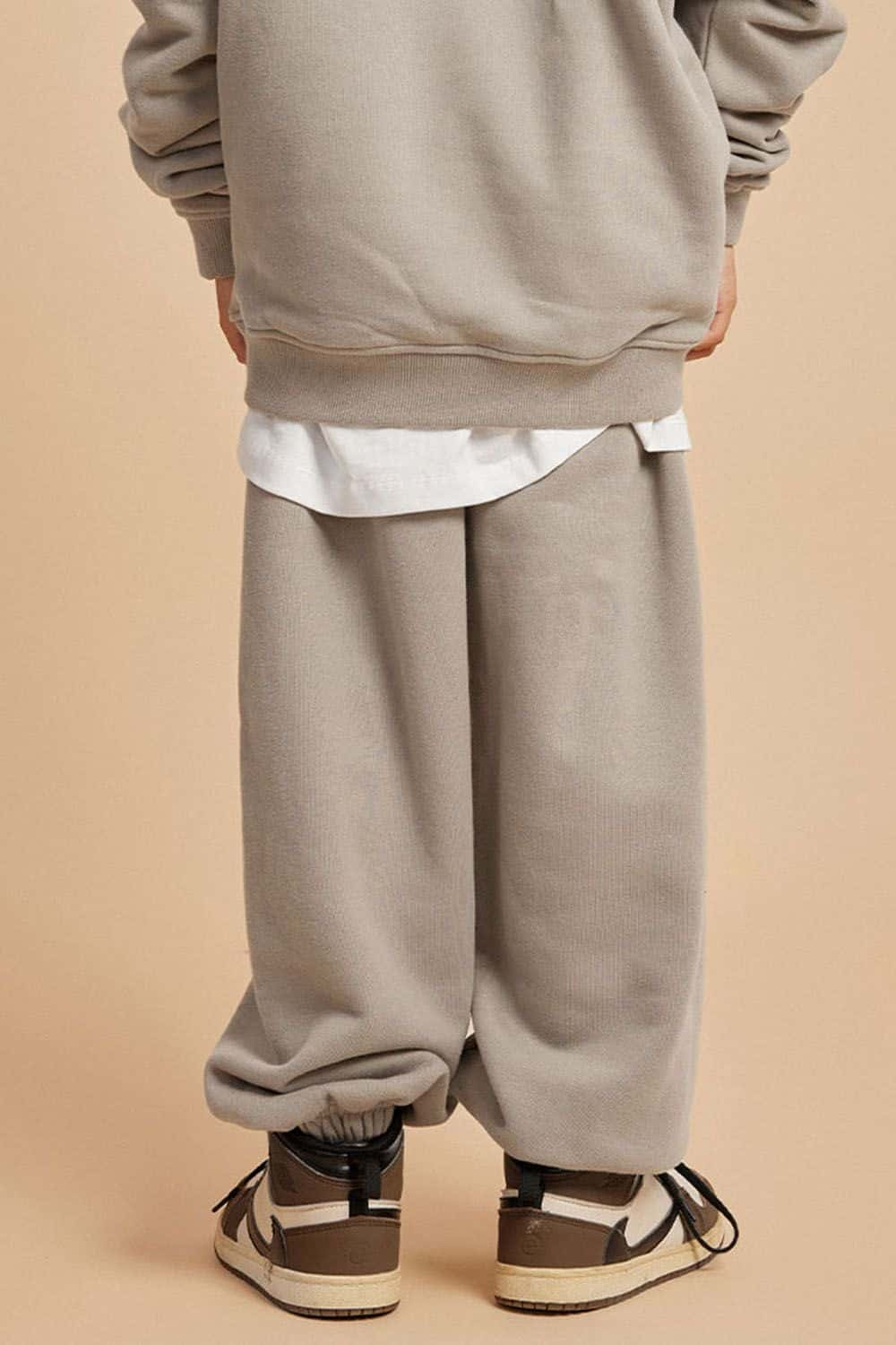 Kids' Warm Fleece-Lined Jogger Pants with Elastic Cuffs