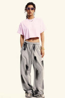 Cool-Touch Quick-Drying Sorona Cropped T-Shirt in Pink - full-length front modeled view