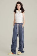 Ruched Cropped Tank - White
