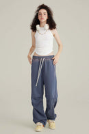 Ruched Cropped Tank - White