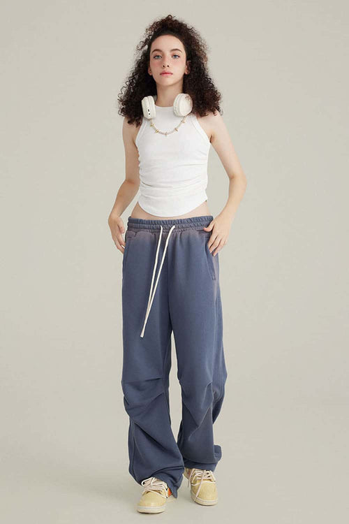 Ruched Cropped Tank - White