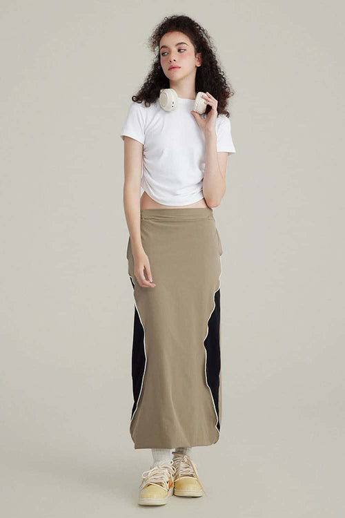 Premium Ruched Waist Active Tee - White