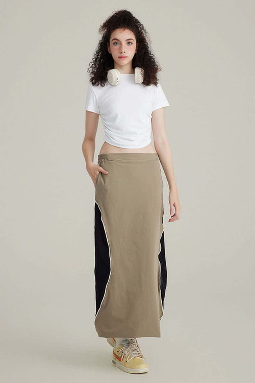Premium Ruched Waist Active Tee - White