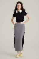 Premium Ruched Waist Active Tee - Black