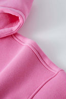 Vintage Washed Cropped Fleece Hoodie - Rose Pink